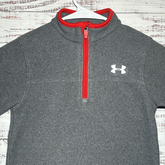 Under Armour Quarter Zip Jacket Gray and Red Size 6 - Picture 4 of 15